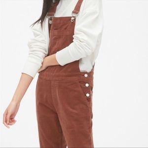 GAP Rust Brown Corduroy Overalls Size Small